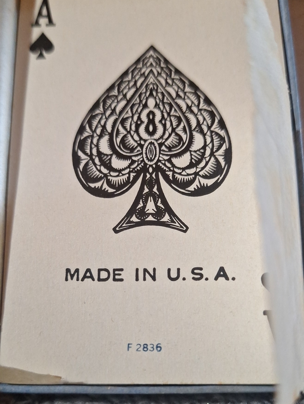 Vintage WW2 Era NWT Aviator Playing Card - Black, White & Blue White Design